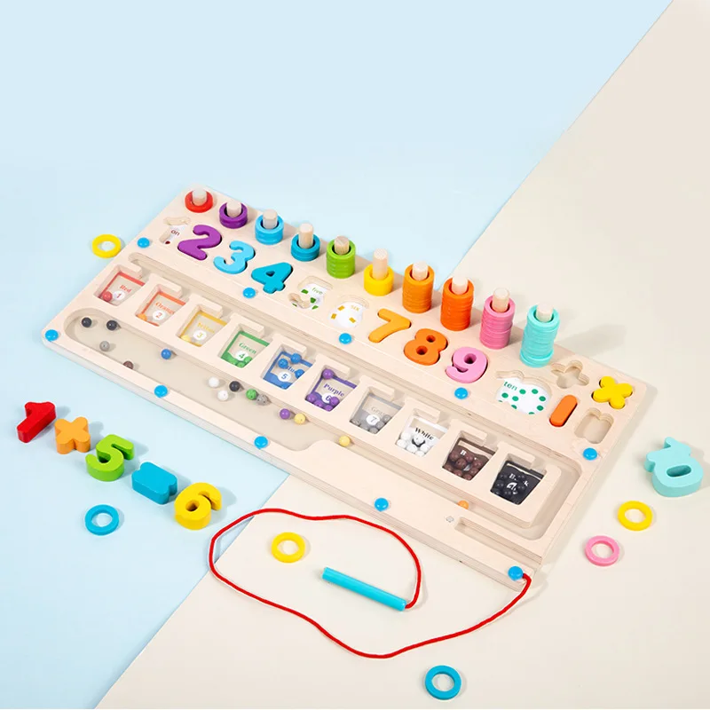

Children Montessori Toy Magnetic Pen Moving Ball Game Color Sorting Counting Board Fine Motor Training Math Educational Toys