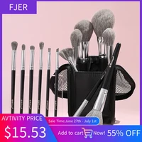 fjer 13pcs makeup brushes set black professional with natural hair foundation powder eyeshadow make up brush blush maquillage