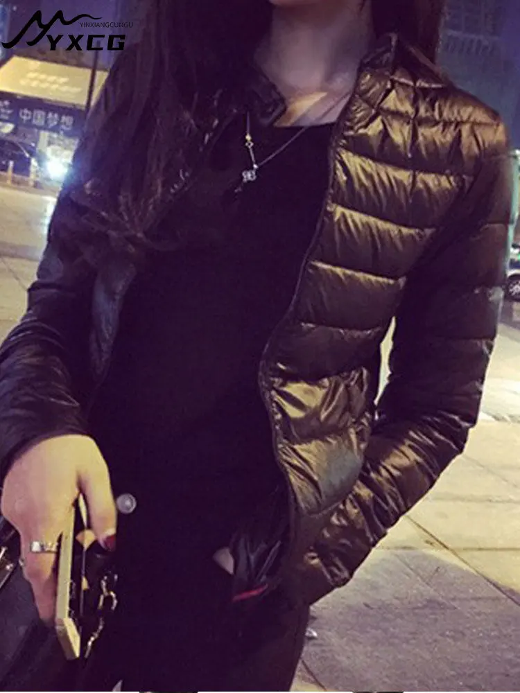 

Женский пуховик, сезон весна-зима 2023, женская тонкая короткая куртка с хлопковой подкладкой в европейском и американском стиле, теплая верх...