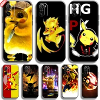 anime pokemon cute pikachu for xiaomi redmi k40 k40 pro k40 gaming phone case funda carcasa back black soft silicone cover