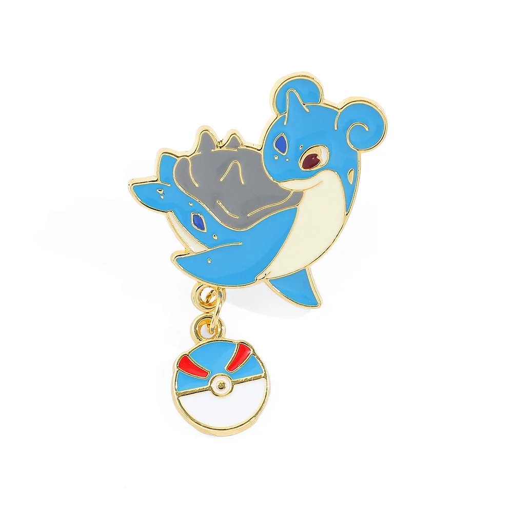 Pokemon Snorlax Gengar Pichu Mew аниме металлический значок рюкзак нагрудная сумка брошь