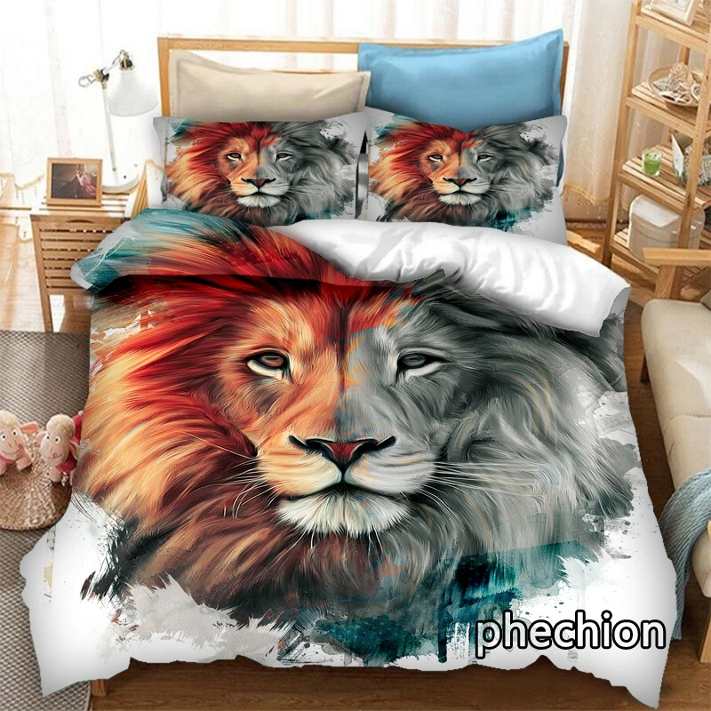 Комплект постельного белья phechion с 3D-принтом в виде льва, пододеяльники, наволочки, цельный Комплект постельного белья, s постельное белье, кровать K395