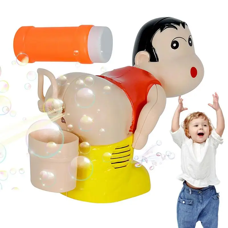 

Kids Soap Bubble Blower Electric Fart Blowing Bubble Machine Music Light Toys Fully-Automatic Water Blowing Toys For Children