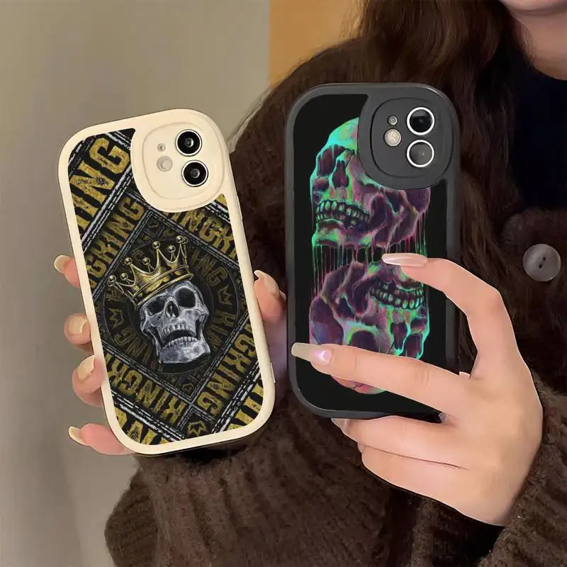 

Horror Skull Phone Case Hard Leather Phone Case for iPhone 13 12 Mini 11 14 Pro Max Xs X Xr 7 8 Plus 6 6s Se 2022 silicone Cover