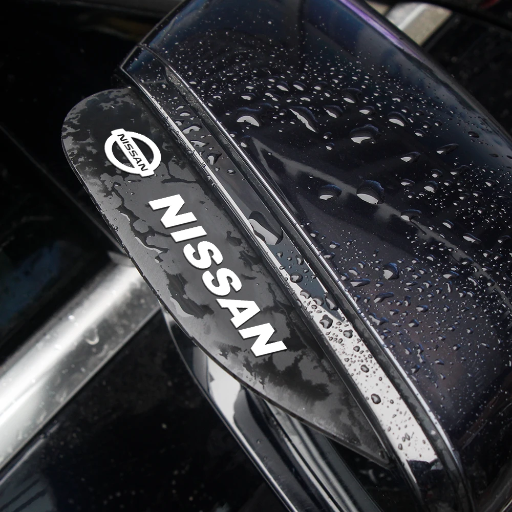 

2PCS Car Rearview Mirror Rain Blades Rubber Eyebrow Water Rainproof Cover For Nissan Qashqai Patrol Juke Navara Serena Almera