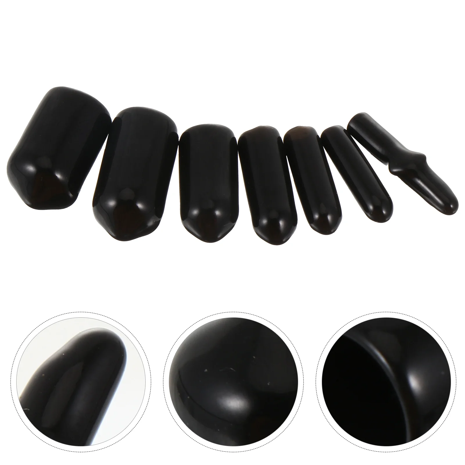 

700pcs Rubber End Caps Flexible Pipe Post Thread Protector Covers (Black)