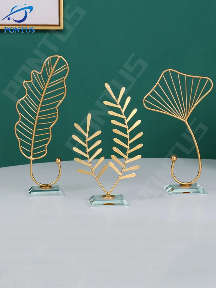 

Golden Hollow Leaves Ornaments Nordic Wrought Iron Leaf Ornaments Light Luxury Creative Crafts Home Decor Exquisite Holiday Gift