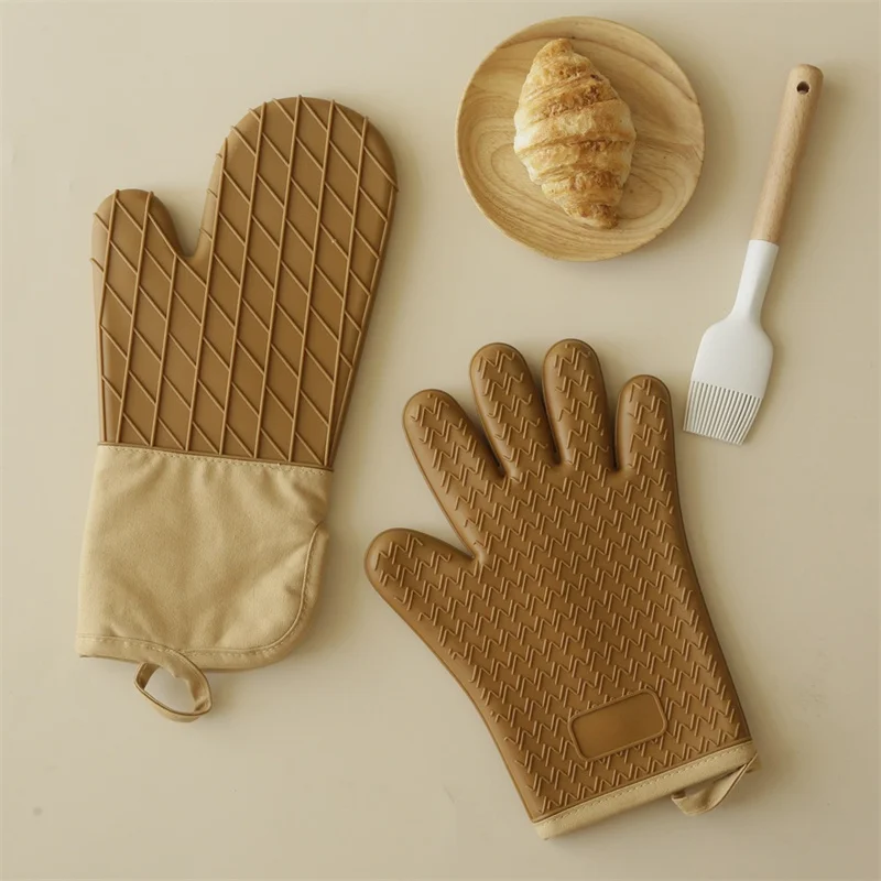 

Thickened Silicone Gloves Five-finger Baking Gloves Kitchen Insulation Supplies Microwave Oven Gloves 1 Pcs kitchen accessories