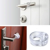 new 3pcs transparent silicone door stopper wall protection door knob bumper walls furniture protective 2pcs door handle buffer