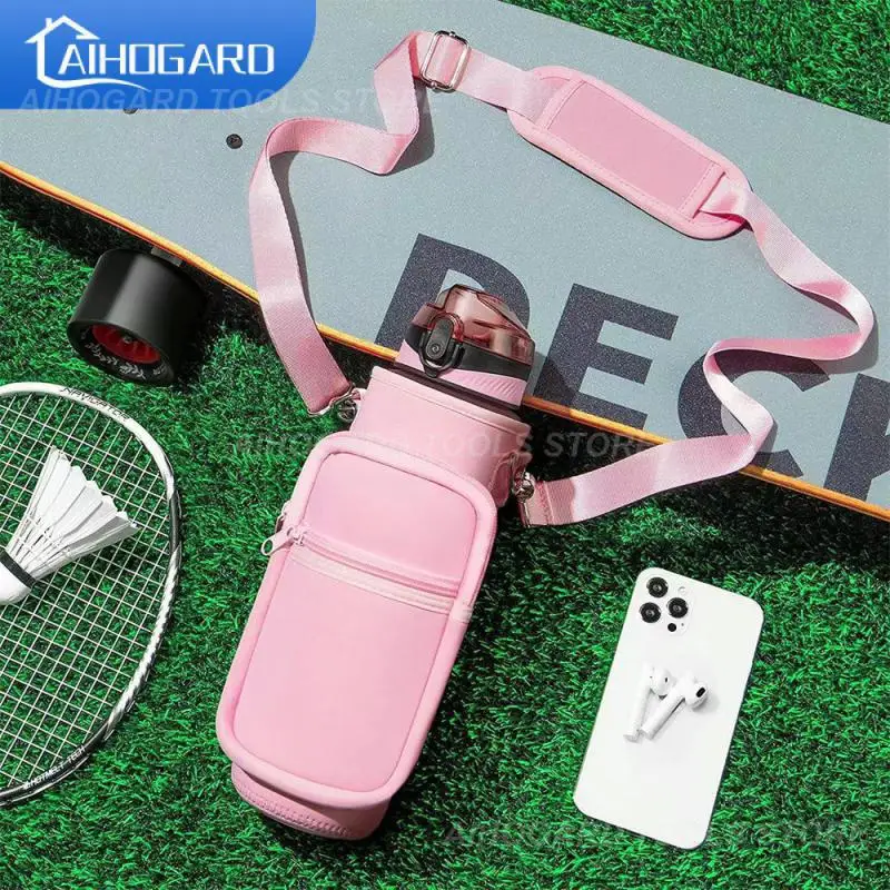 1~10PCS Water Bottle Carrier Bag, Bottle Pouch Holder, Adjustable Shoulder Hand Strap 2 Pocket Sling Neoprene Sleeve Sports