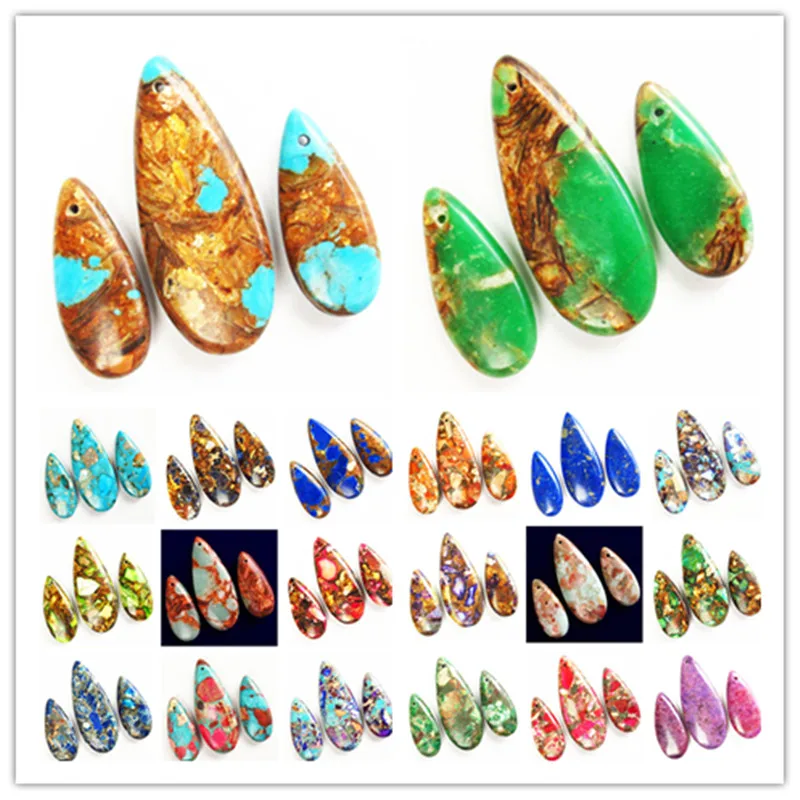 20 Colors Imperial Natural Stone Earrings Big Waterdrop Charms For Women Necklace Pendants Handmade Diy Jewelry Making DIY Jewel