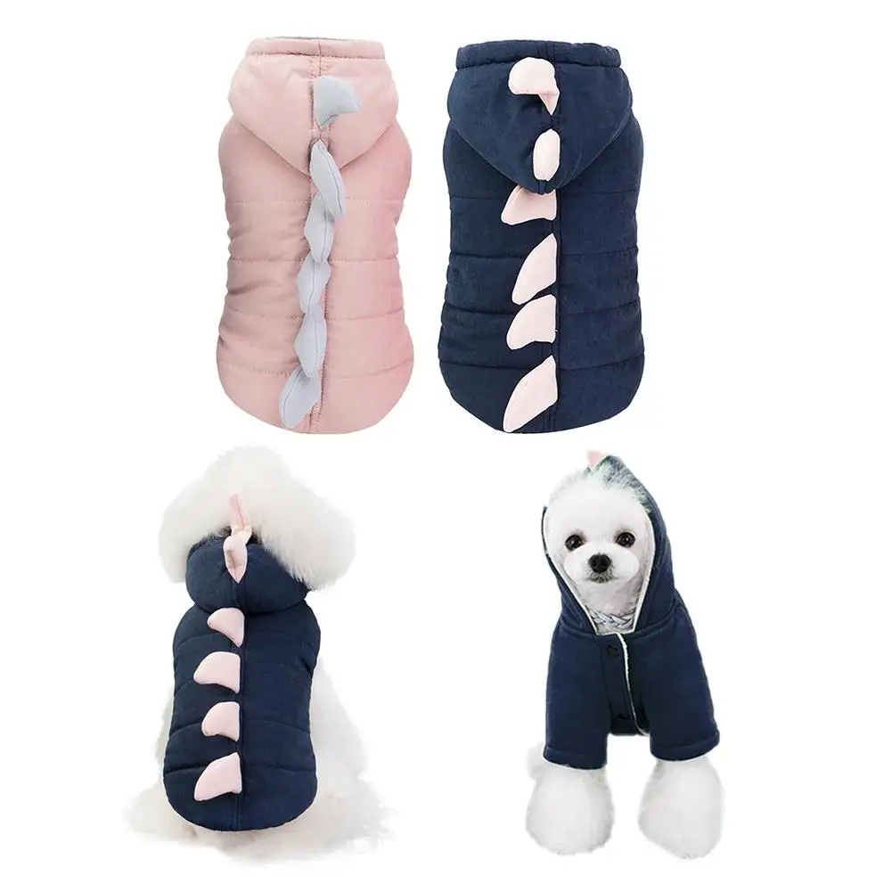 

Cotton Fashion Pet Dog Cat Clothes Cute Beautiful Lovely Soft Personality Blue Pink Dinosaur Puppy Kitten Coats Soft Down