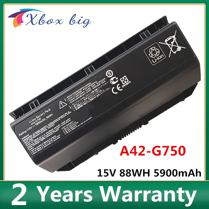 A42-G750 Аккумулятор для ноутбука Asus ROG G750 G750J G750JW G750JH G750JX G750JM G750JS G750JZ Series15V 88WH 5900 мАч