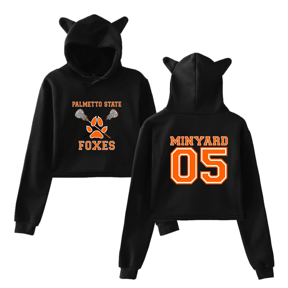 

2023 Women sweatshirt The Foxhole Court Palmetto State Foxes Hoodie Cat Ears Crop Tops Cosplay Sweatshirt Autumn Winter Short