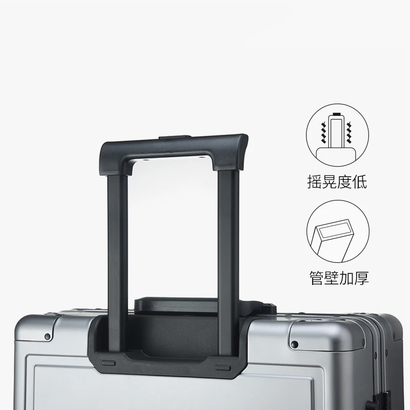 

New all aluminum travel luggage carry-on male student trolley suit box metal aluminum pull rod box female boarding