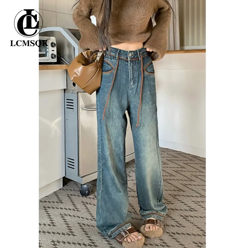 Vintage Jeans Woman High Waist Newjeans Streetwear Denim Straight Leg Jeans Women 2022 Women's Pants Y2k Korean Fashion Baggy