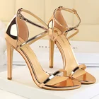 Туфли-лодочки BIGTREE женские, высокий каблук-шпилька, ремешок с пряжкой, золотистые, серебристые пикантные вечерние туфли из лакированной кожи, 11 см