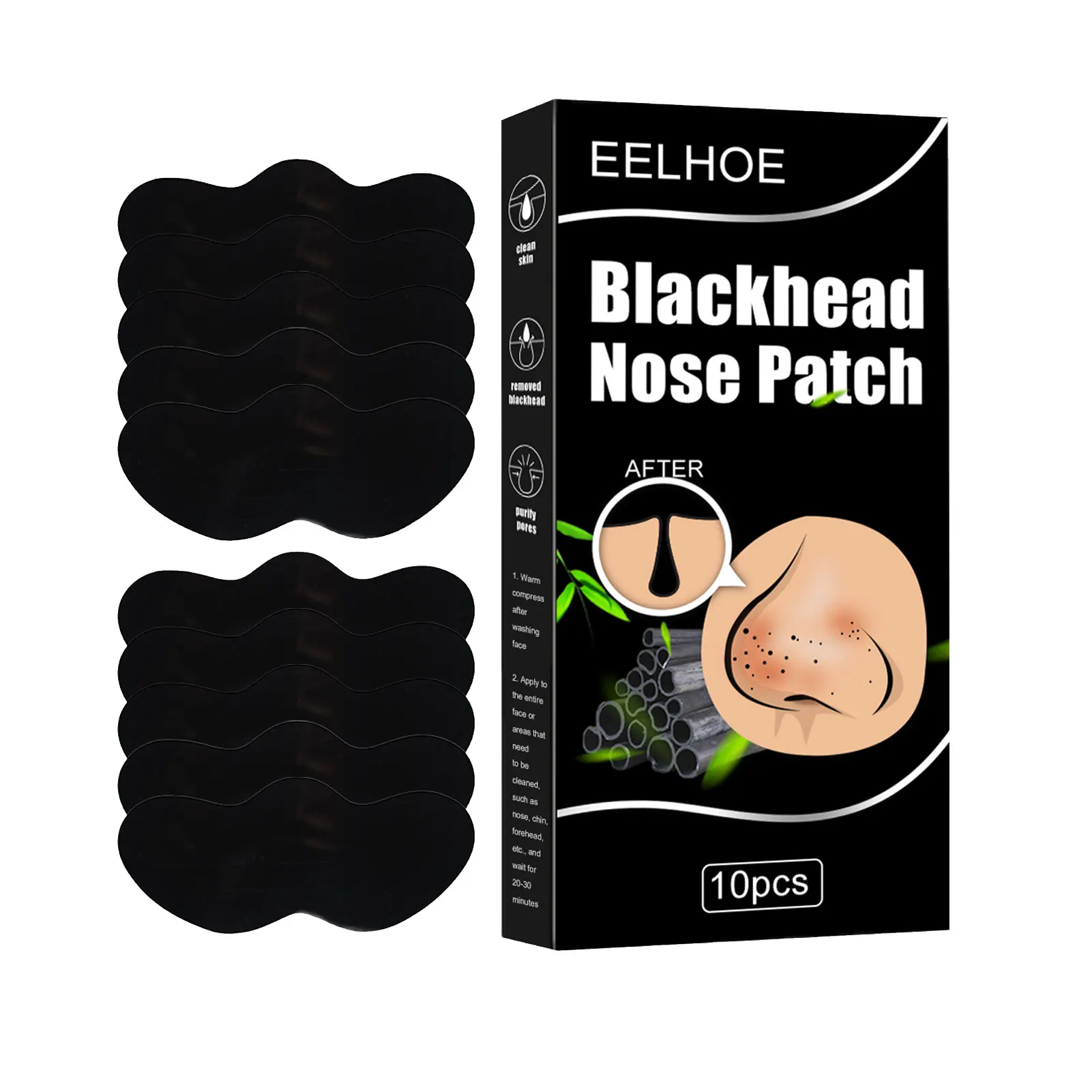 

10 PCS Blackhead Remove Mask Nasal Strips Deep Cleansing Black Head Nose Peel Off Shrink Pore Sticker Face Skin Care Mask