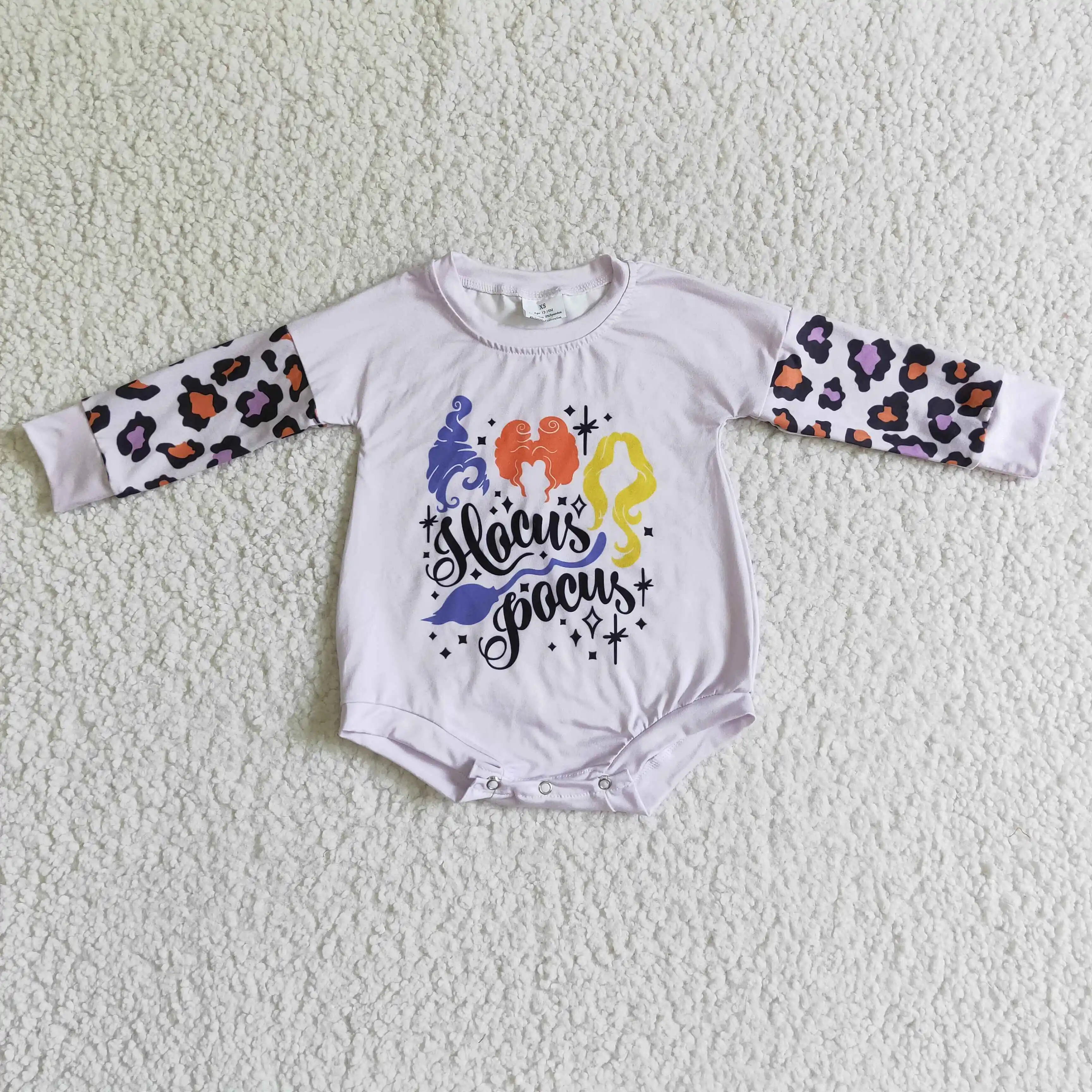 

wholesale infant one piece jumpsuit winter girl baby romper long sleeve leopard white print toddler romper infant clothing