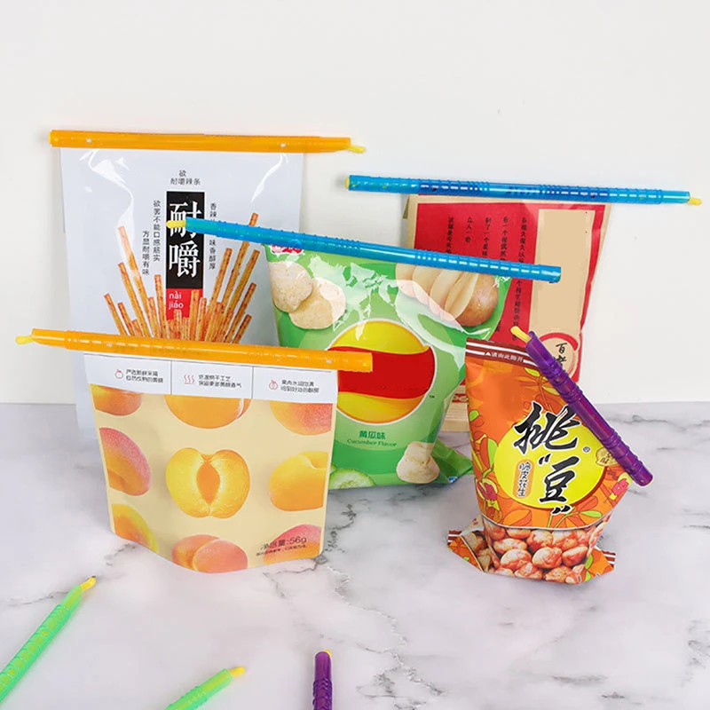 

Plastic Bag Clips Food Sealed Sticks Kitchen Food Snack Grip Organizer Bag Seal Clip Rod Moisture-Proof Storage Clamp