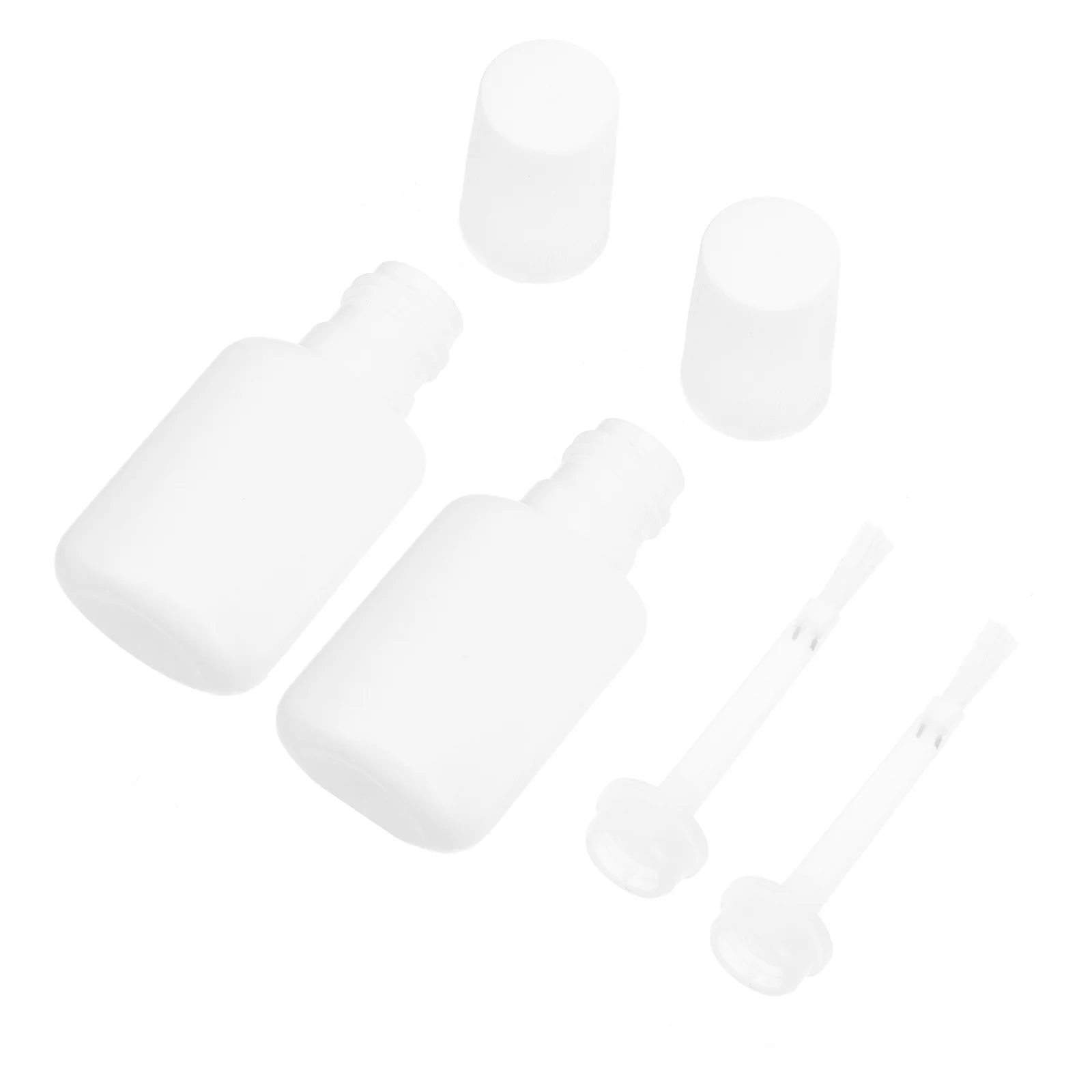 

Empty Bottles Refillable Bottle Containers Nail Glue Nail Oil Jars with Brush for Manicure Nail Sample 10ml White