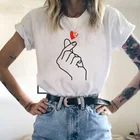 Повседневная футболка с надписью Love; Футболка с графическим принтом Love Hand; Забавные летние топы; Футболка с короткими рукавами в стиле Харадзюку; Уличная одежда