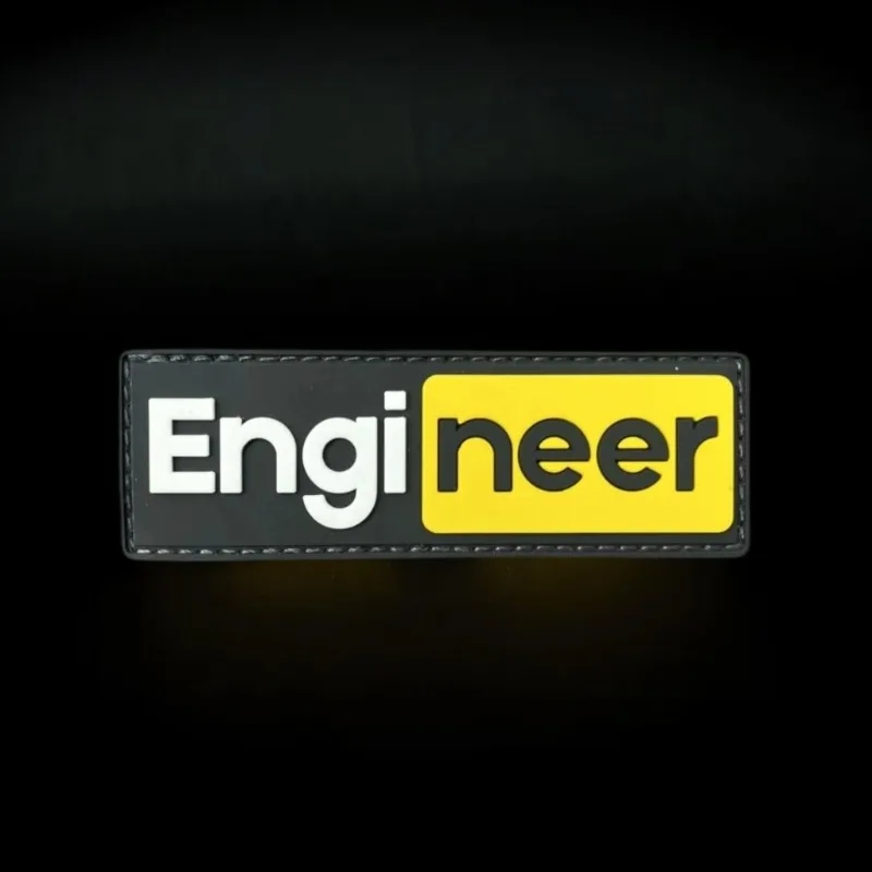 Фото Тактическая нашивка из ПВХ «Engineer», эмблема на липучке, военный значок боевой повязки, наклейки на рюкзак №3