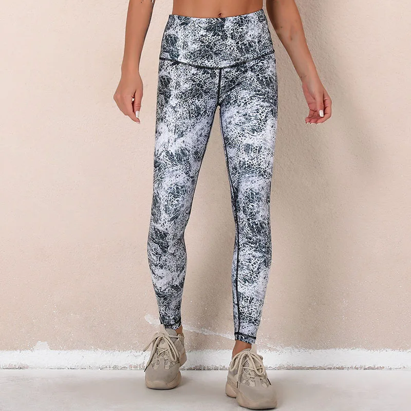 

Bauhinia Digital Printing Fitness Leggings Women High Waist Hip-lifting Yoga Pants Woman Elastic Running Sports Tight Trousers