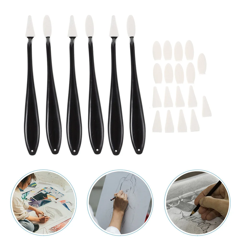 

6 Pcs Blending Stump Daily Use Sketch Wiper Painting Erasers Kneaded Blenders Tools Mushroom Head Drawing Artists