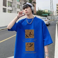bkqu klein blue t shirt men in the summer of 2022 the new printing 5 minutes of sleeve new handsome with short sleeves