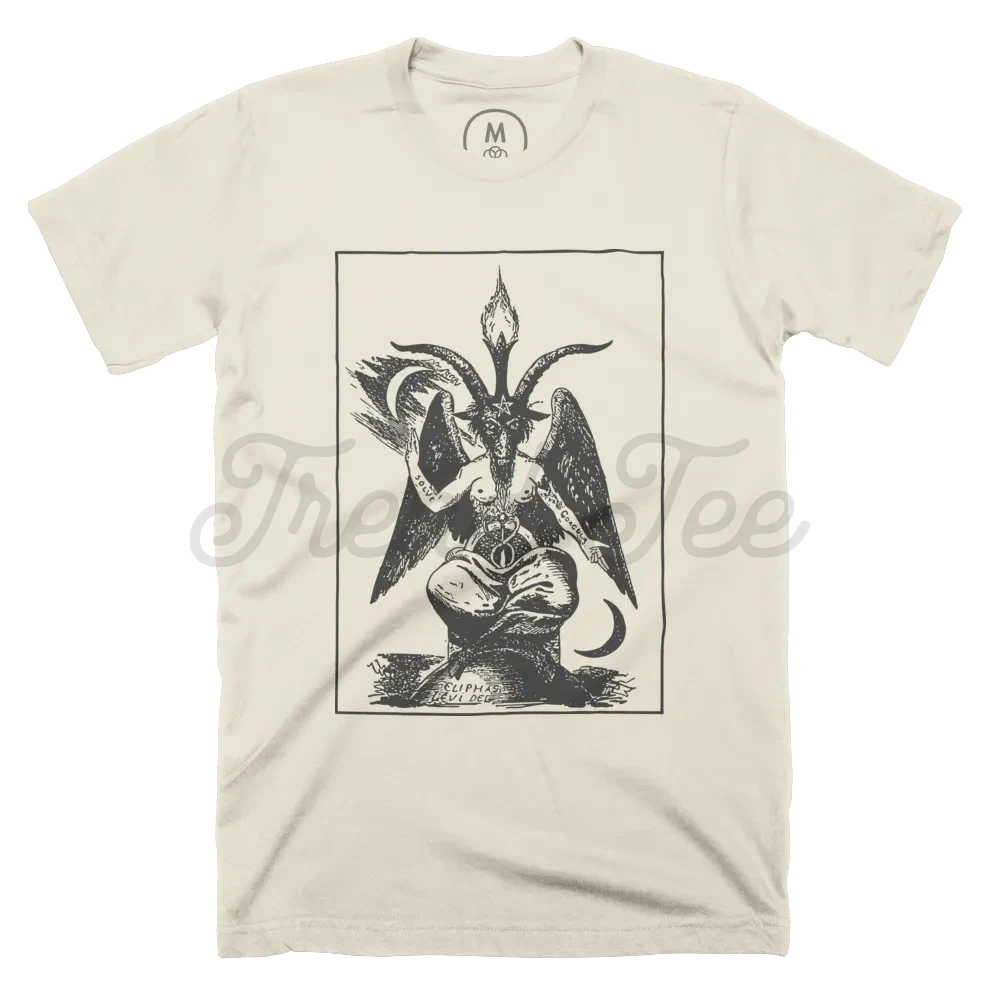 Мужская Повседневная футболка Baphomet от Eliphas Levi с круглым вырезом и коротким