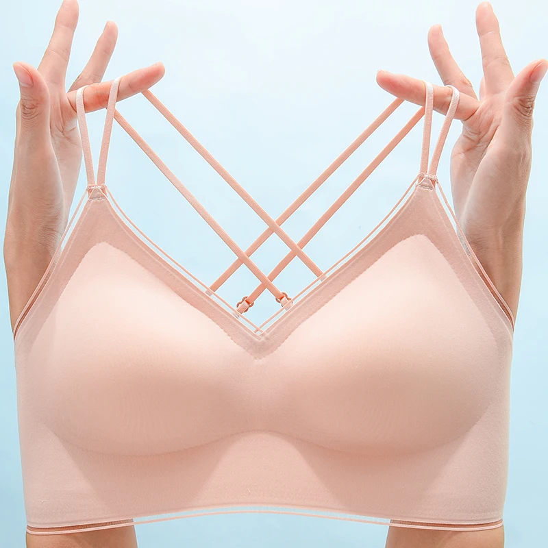 Tea Polyphenol Maintenance Traceless Sexy Women Underwear Gathered Collection Breast Adjustable Straps No Steel Ring Women Bra