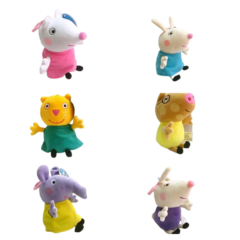 

Peppa Pig Genuine Doll Eight Little Friends Lamb Suzie Elephant Emily Kitten Candy Pony Pedro Boys and Girls Kawaii Plush Toys