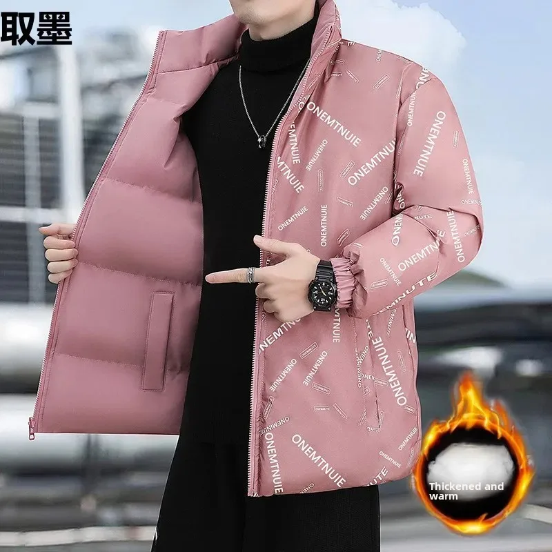 Двустороннее пригодное для носки хлопковое мужское утепленное пальто с флисовой