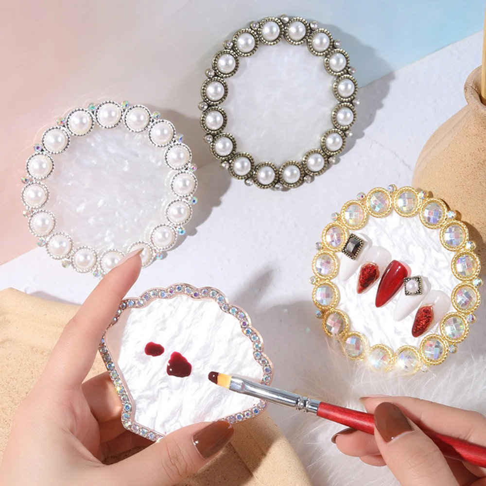 

New Nail Retro Pearl Display Frame Color Palette Flower Nails Display Board Professional Manicure Accessories Decorations Tools