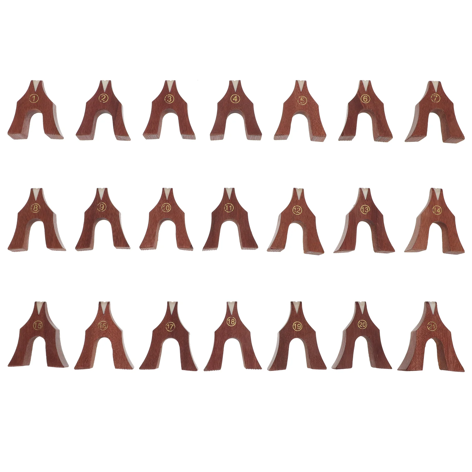 

21Pcs Chinese Guzheng Wood Bridges Wooden Musical Instrument Parts (Brown)