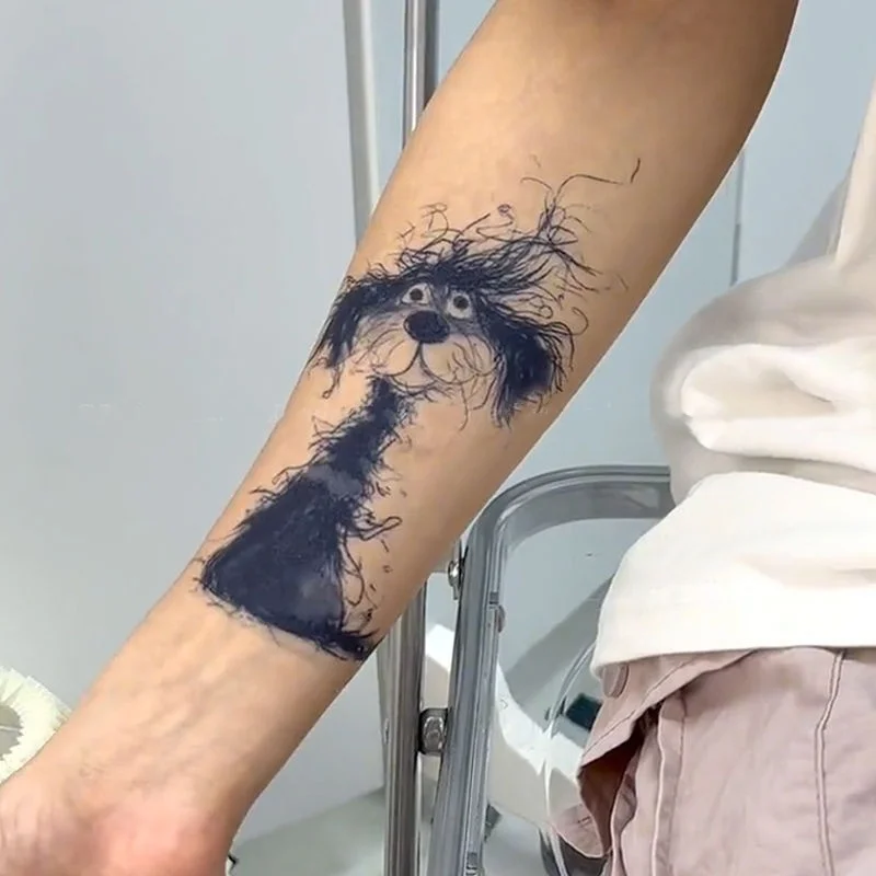 Аниме грязная маленькая собака временные татуировки мультфильм водостойкая