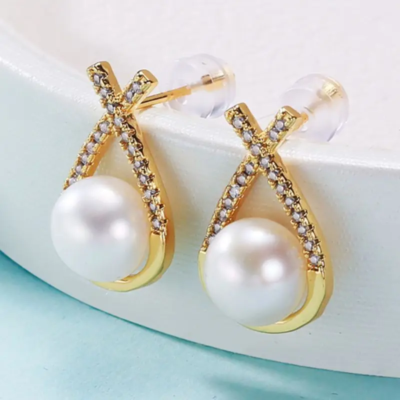 

Earrings Silver 925 Original 14k Gold Plated 6mm-7mm Natural Freshwater Pearls Water Drop Earings Luxury Jewelry 2022 Trend