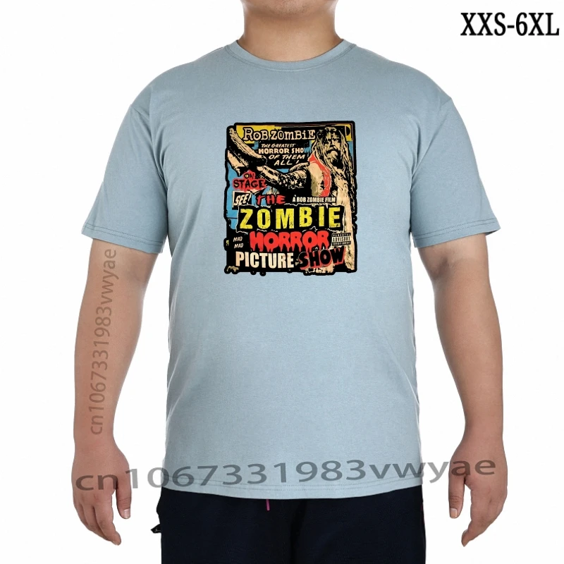 

Rob Zombie Picture Show Black T Shirt New Horror Merch White Fashion Classic Style Tee Shirt XXS-6XL