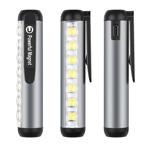 Мини-светодиодная вспышка светильник XPE + COB лампа с бусинами, ультра яркая фотовспышка с зажимом, магнитная Рабочая деталь, Водонепроницаемая USB перезаряжаемая вспышка
