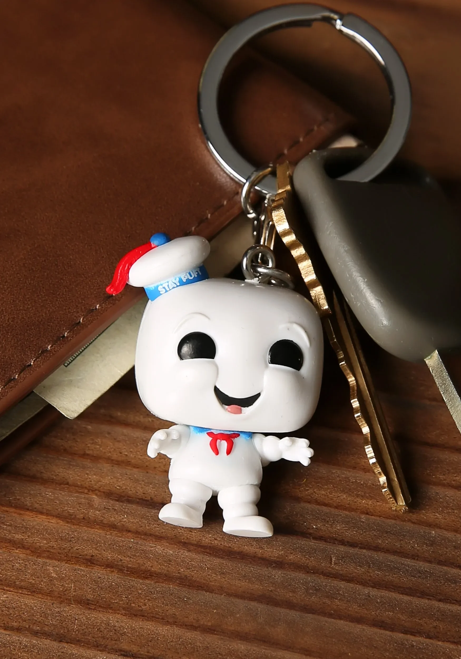 Фото Funko Pop MOVIES Ghostbusters Stay Puft Marshmallow Man Slimer Брелок Игрушка 4 СМ ПВХ Виниловые Фигурки Карманный Поп Брелок Игрушки №2