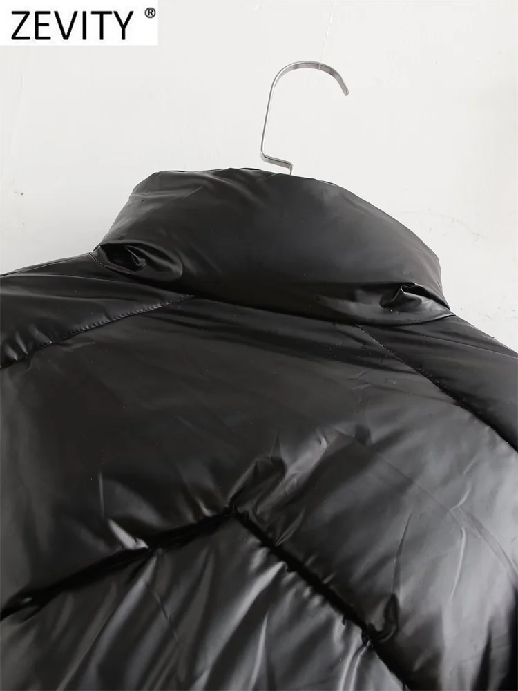 ZEVITY 2024 женская новая модная хлопковая стеганая куртка с воротником-стойкой и