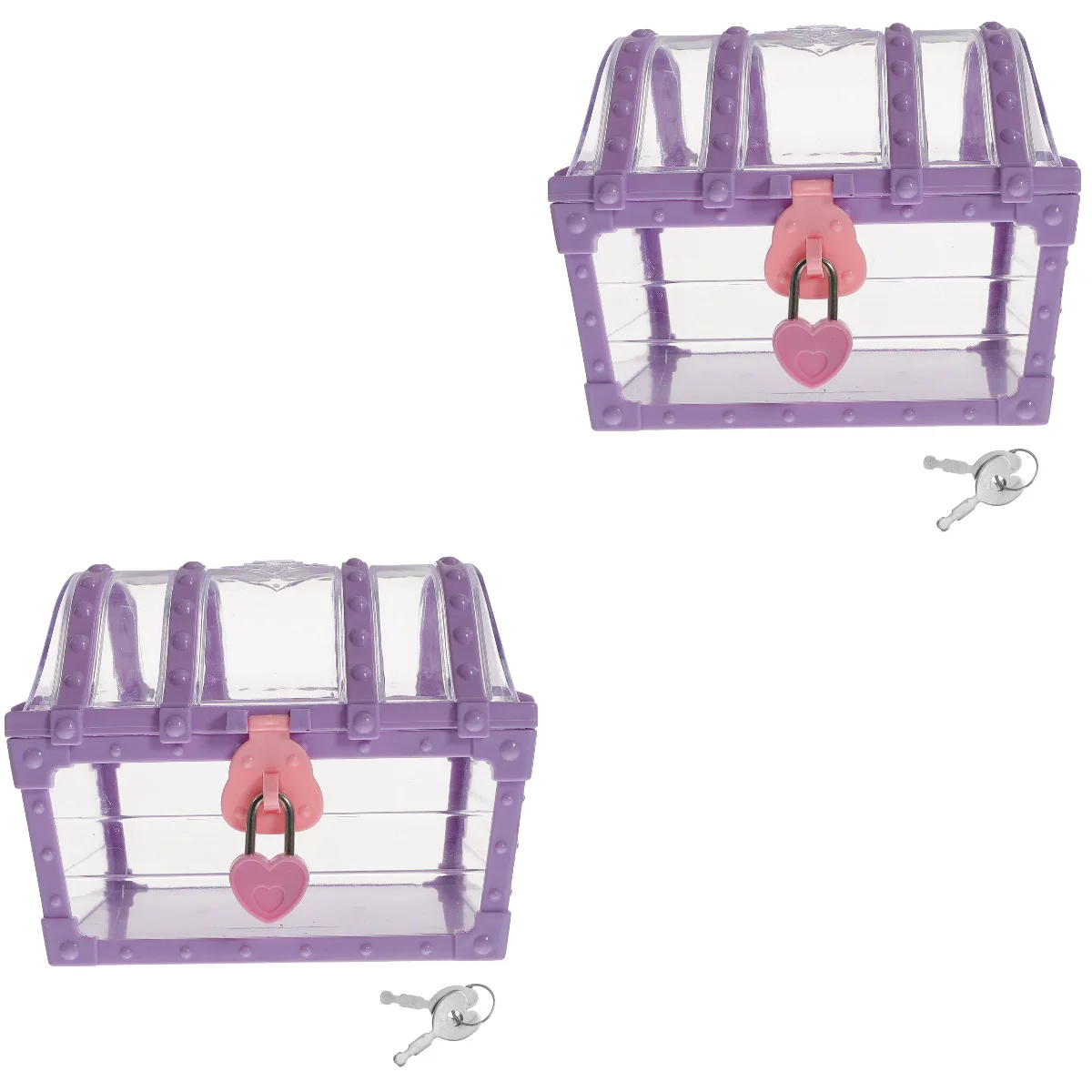 

2pcs Plastic Transparent Pirate Treasure Box Plastic Kid's Toys Jewelry Box Pirate