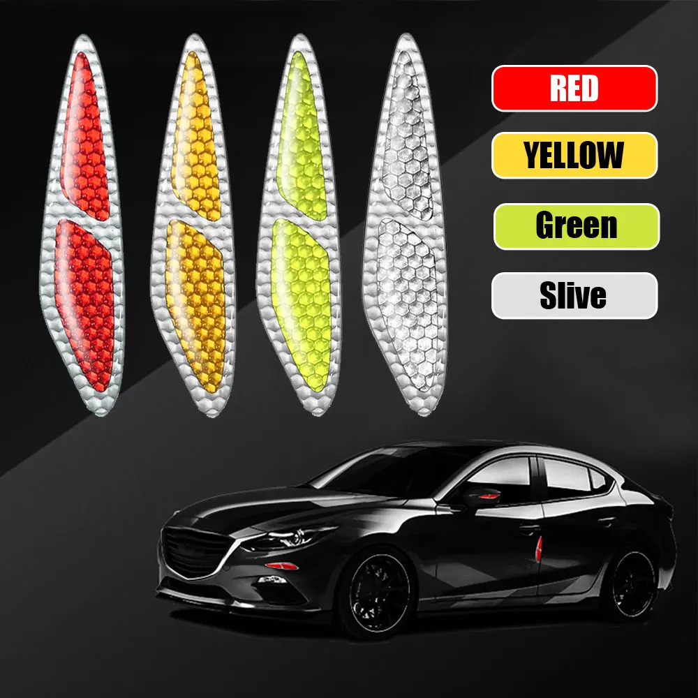 

2pcs Universal Reflective Tape Car Door Sticker Reflex Warning Notice Warning Safety Anti-scratch Exterior Accessories Auto