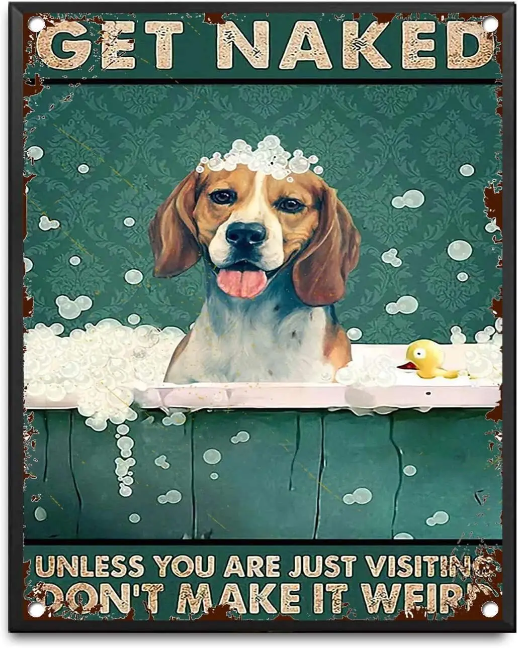 Sgn Nked Unless You re Jt Vsg Don't Mke t Werd Dog love Begle Broom Decor Lovers Wll rt Retro Tolet Br Home Coffe