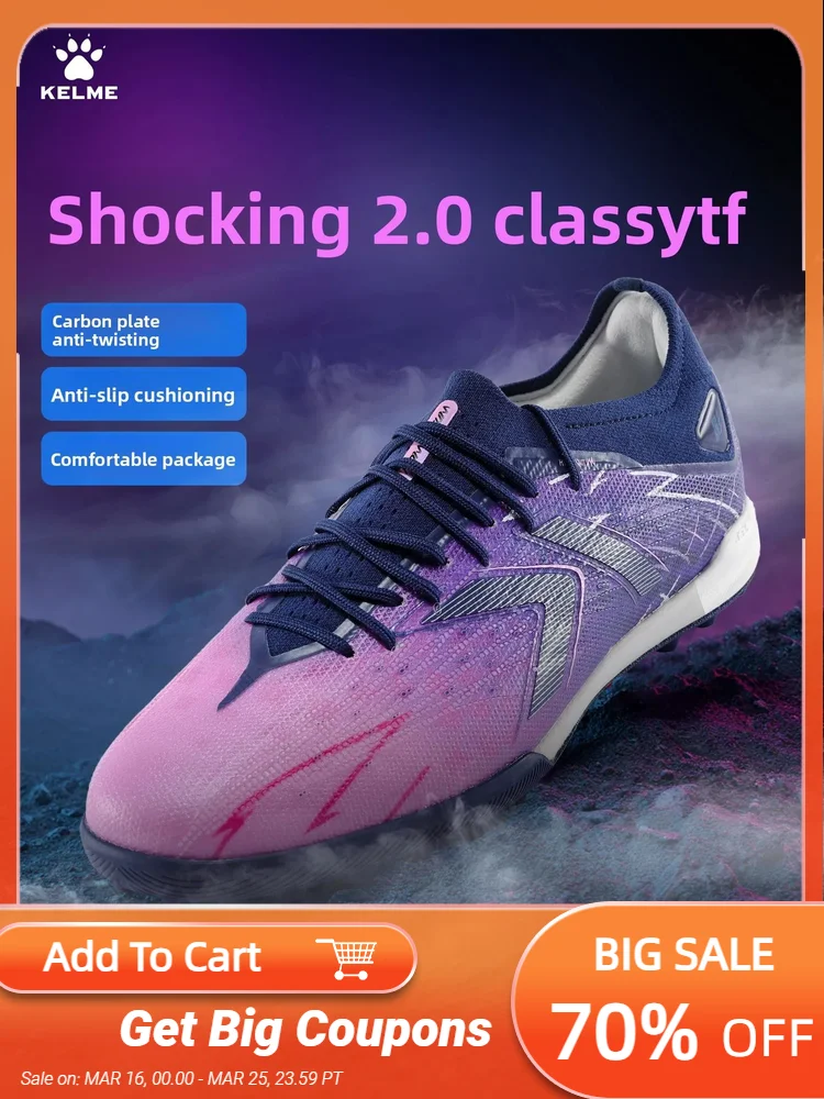 Фото Kelme футбольные бутсы для взрослых, мужские футбольные бутсы со сломанными ногтями Tf, амортизирующие искусственную траву, противоскользящие футбольные бутсы для дома №1