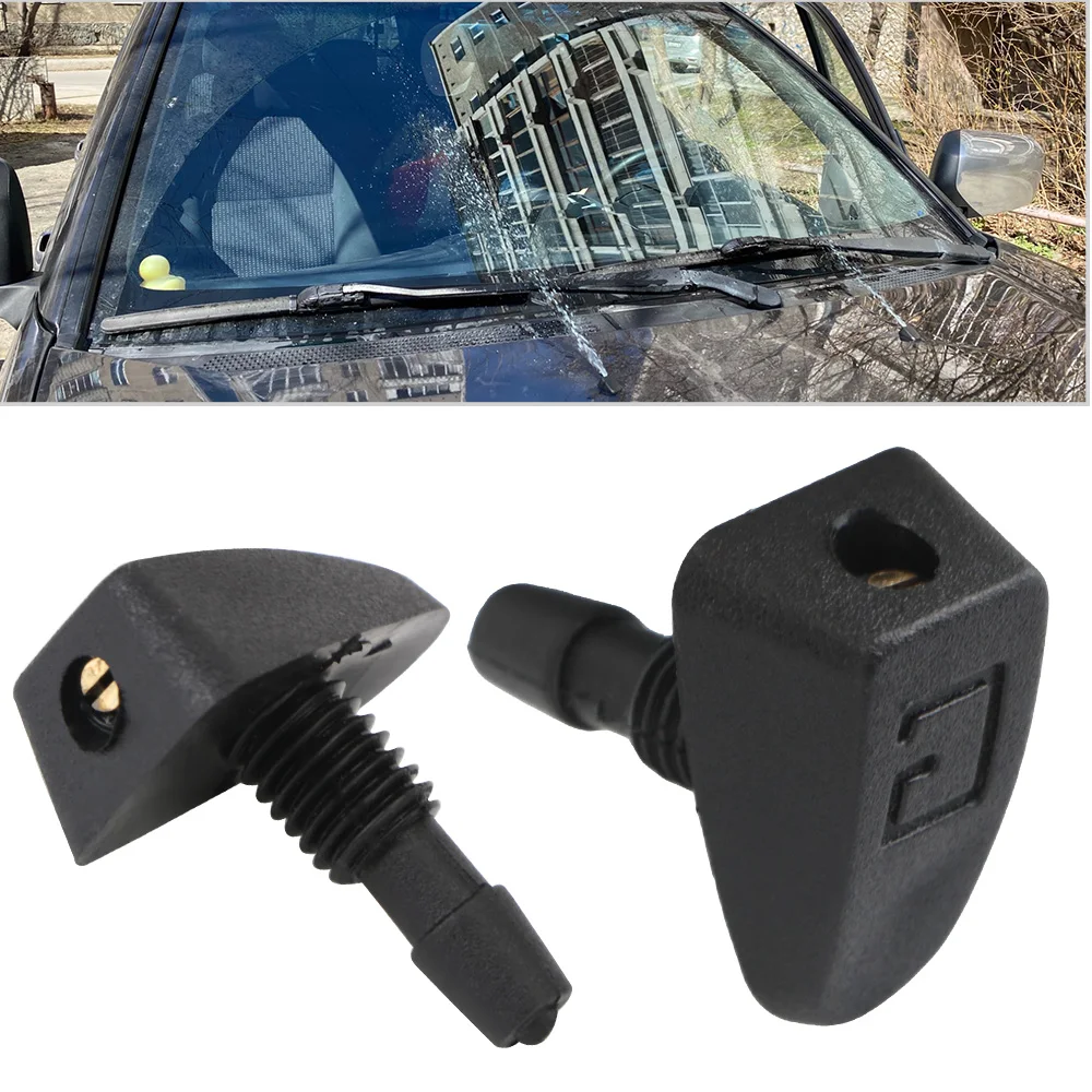 Washer Jet Nozzles Car Front Windshield Car Wiper 2 Pcs/Set Wiper Nozzle Water Fan Spout Cover Washer Outlet Universal