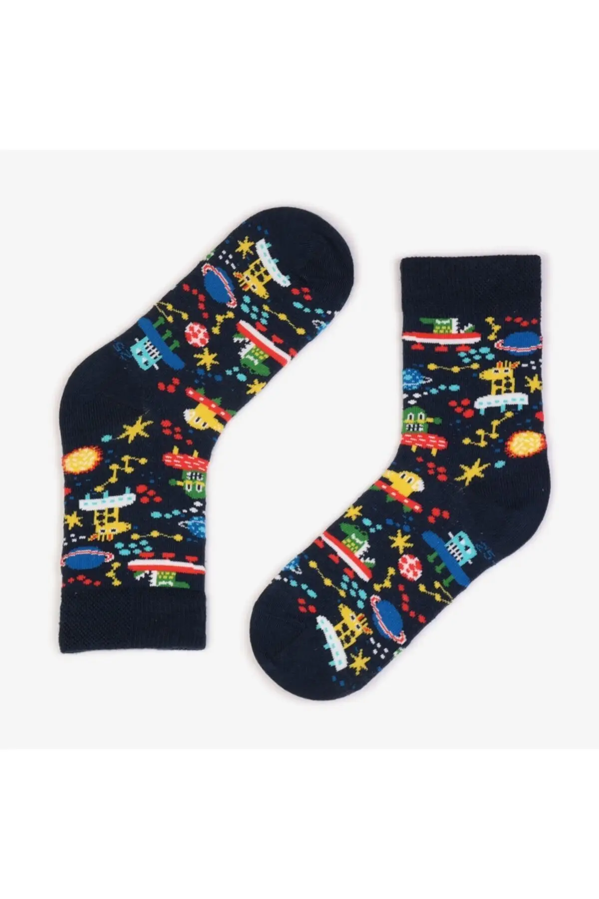 

Детские носки с принтом космоса, хлопковые носки, темно-синие однотонные дизайнерские носки средней длины, нижнее белье, одежда