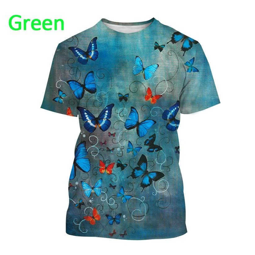 

Novelty Butterfly 3D Printing T-shirt Fashion Creative Pattern Butterfly Soft And Comfortable Casual Short Sleeve Tee