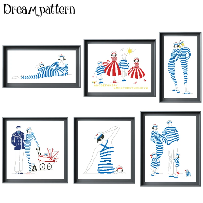 

Navy Series-holiday cross stitch package 18ct 14ct 11ct cloth cotton thread embroidery DIY handmade needlework